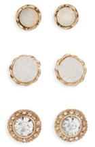 Women's Girly 3-pack Crystal & Stone Earrings