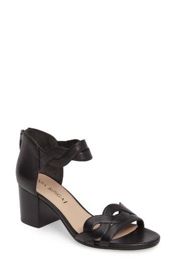 Women's Via Spiga Janel Block Heel Sandal M - Black