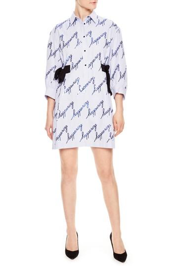 Women's Sandro Bleu Ciel Pinstripe Happening Dress Us / 36 Fr - Blue