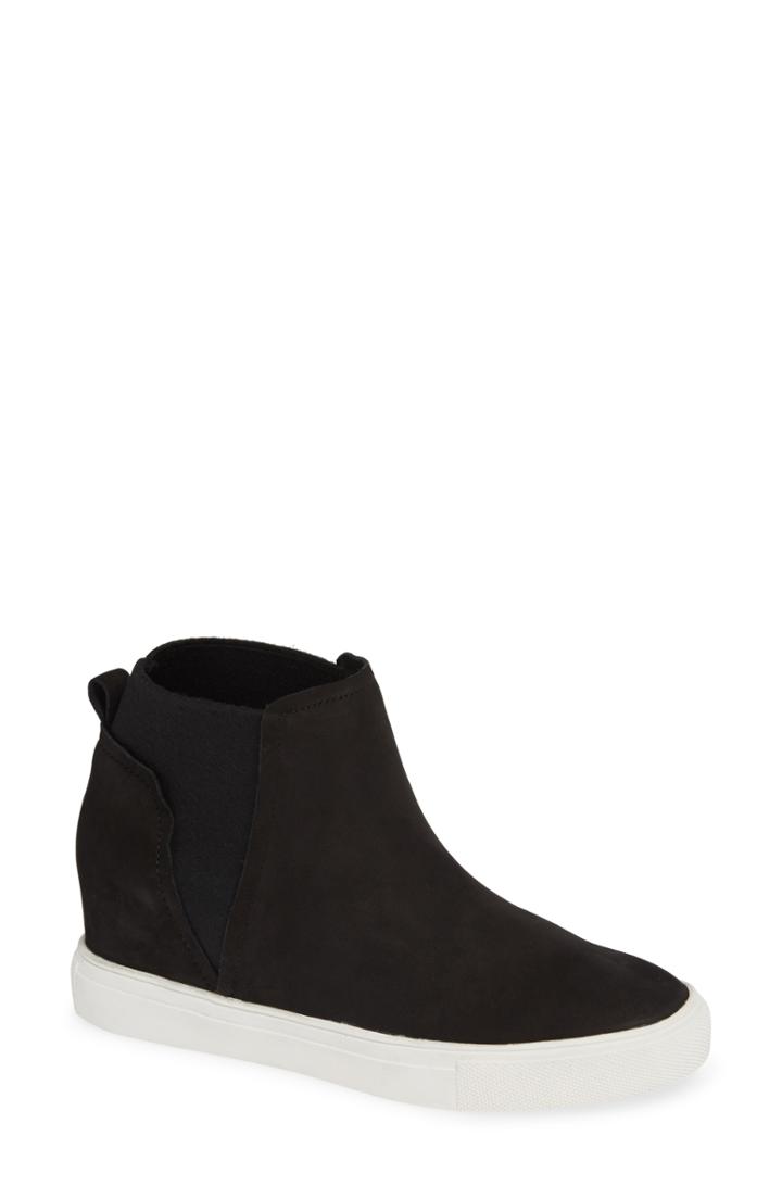 Women's Steven By Steve Madden Chanler Hidden Wedge Sneaker .5 M - Black