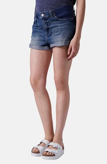 Topshop Moto 'rosa' Denim Maternity Shorts Blue