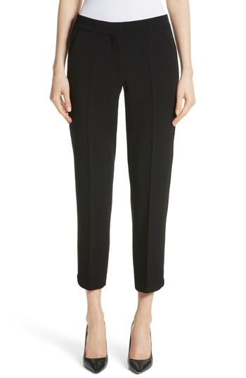 Women's Max Mara Cagli Stretch Wool Crop Pants - Black