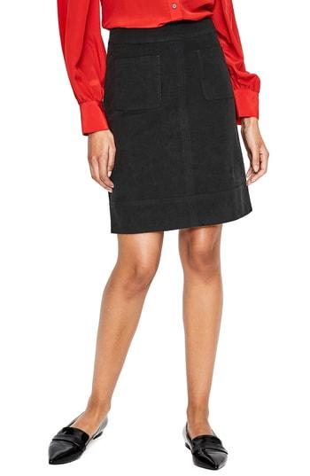 Women's Boden Dorchester Patch Pocket Stretch Cotton Miniskirt - Black