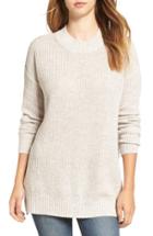Women's Bp. Ribbed Mock Neck Pullover, Size - Grey