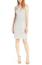 Women's Eliza J Tulle Inset Cocktail Sheath Dress - White