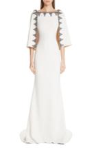 Women's Badgley Mischka Couture Beaded Cape Gown - White
