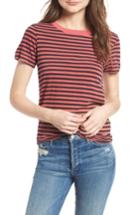Women's Stateside Stripe Cotton Boy Tee - Red