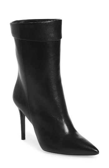 Women's Charles David Sylvie Cuffed Pointy Toe Bootie Eu - Black