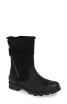 Women's Sorel Emelie Waterproof Faux Fur Lined Boot .5 M - Black