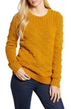 Petite Women's Vince Camto Popcorn Stitch Cotton Sweater P - Yellow