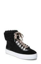 Women's Sam Edelman Luther Faux Shearling High Top Sneaker .5 M - Black