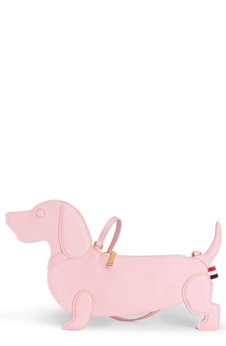 Thom Browne Hector Flat Icon Leather Clutch - Pink