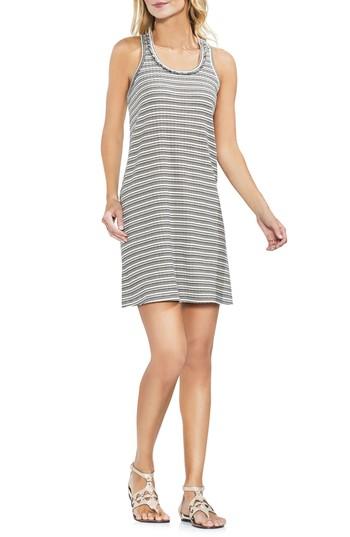 Women's Vince Camuto Ribbed Stripe Tank Dress, Size - White