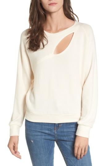 Women's Lna Phased Brushed Cutout Sweater