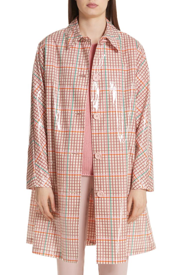 Women's Mansur Gavriel Laminated Check Coat Us / 36 It - Pink