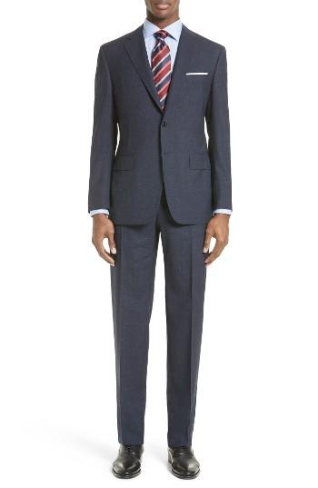 Men's Canali Classic Fit Check Wool Blend Suit