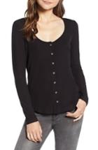 Women's Socialite Button Front Top - Black