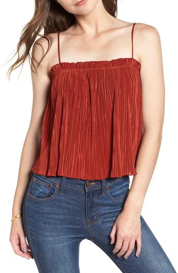 Women's Madewell Nicole Pleated Ruffle Tank - Orange