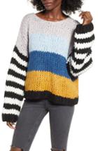 Women's Blanknyc Mixed Signals Mix Stripe Sweater - Grey