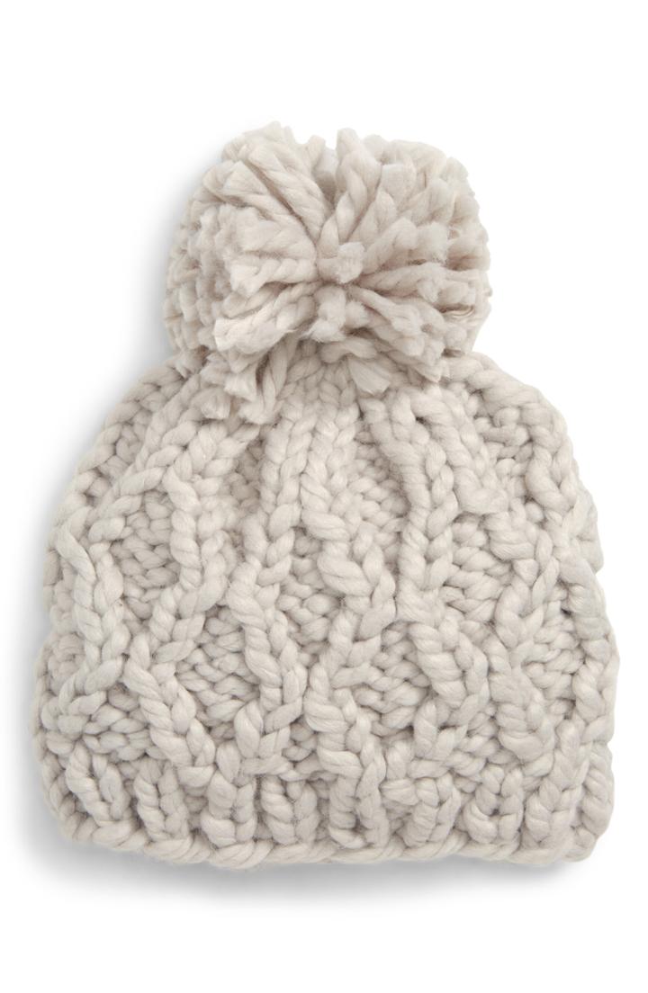 Women's Sole Society Chunky Cable Knit Beanie - Grey