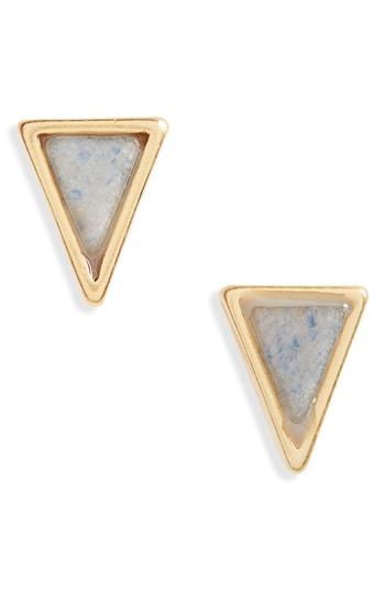 Women's Madewell Aventurine Triangle Stud Earrings