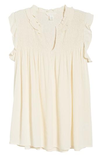 Women's Caslon Smocked Yoke Top - White