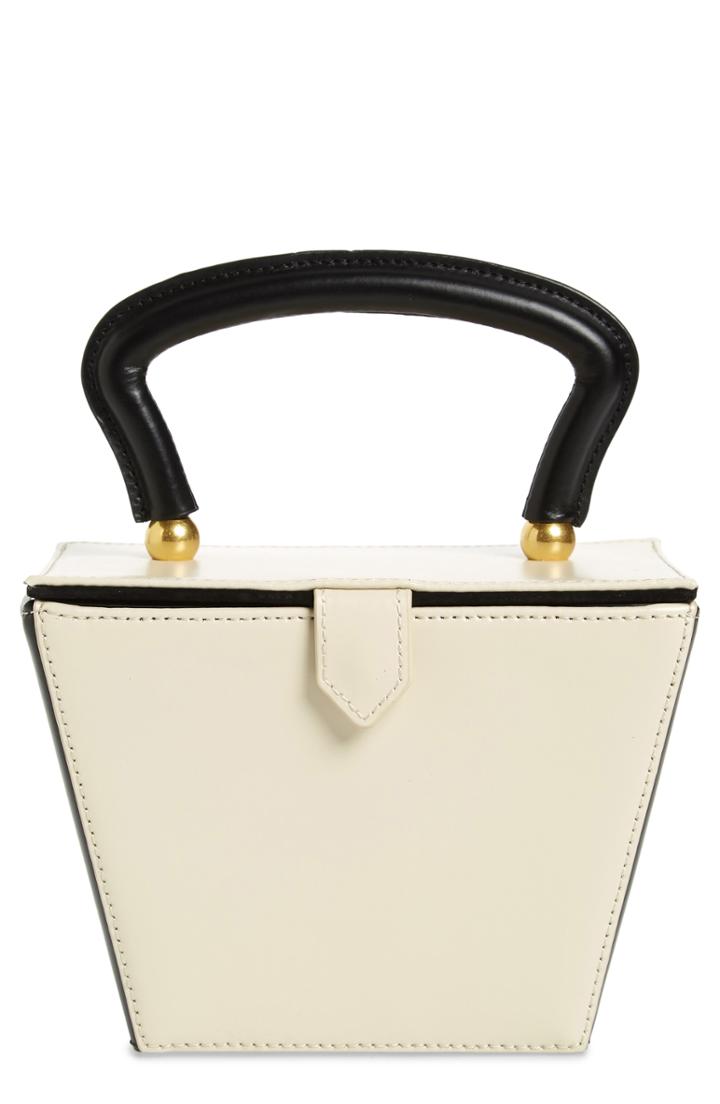 Staud Mini Sadie Colorblock Leather Bucket Bag - Ivory