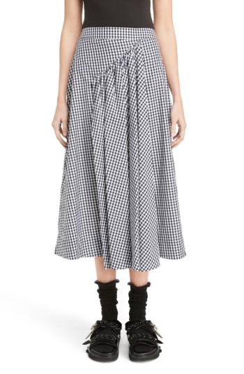 Women's Simone Rocha Three-panel Gingham Midi Skirt Us / 6 Uk - White