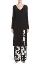 Women's Fuzzi Merino Wool Front Slit Tunic - Black