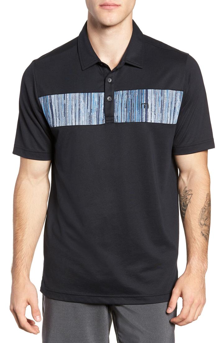 Men's Travis Mathew Recordian Pique Polo, Size - Black