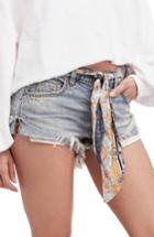 Women's Free People Sashed & Relaxed Cutoff Denim Shorts - Blue
