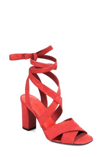 Women's Via Spiga Cerci Ankle Tie Sandal M - Red