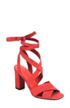 Women's Via Spiga Cerci Ankle Tie Sandal M - Red