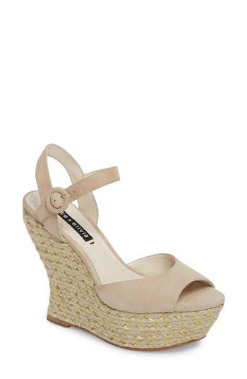 Women's Alice + Olivia Jana Wedge Platform Sandal M - Beige