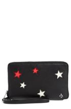 Women's Rag & Bone Croc Stars Leather Smartphone Wallet - Black