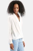 Women's Topshop Drape Front Blouse, Size 6 (2-4 Us) - White