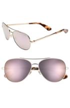 Women's Kate Spade New York Avaline 58mm Aviator Sunglasses - Pink Havana