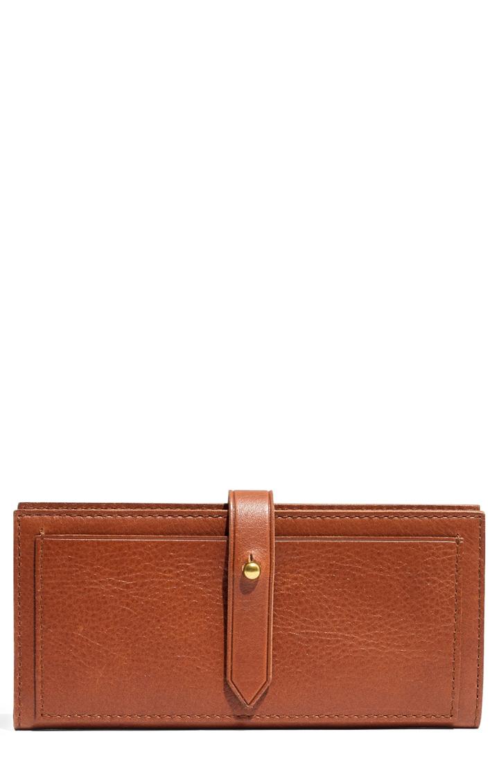Women's Madewell New Post Leather Wallet - Brown