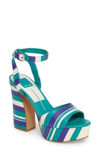 Women's Dolce Vita Gavvin Stripe Platform Sandal .5 M - Blue