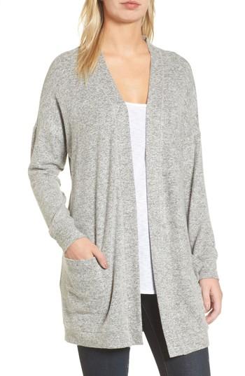 Women's Gibson Cozy Fleece Cardigan, Size Regular - Grey