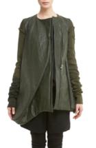 Women's Rick Owens Knit Sleeve Waxed Cotton Jacket Us / 40 It - Green