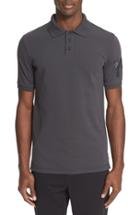 Men's Y-3 Logo Cotton Pique Polo - Grey