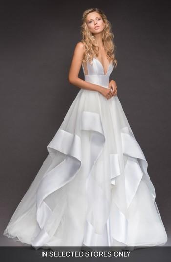 Women's Hayley Paige Sweetheart Mikado & Tulle Ballgown, Size In Store Only - Ivory