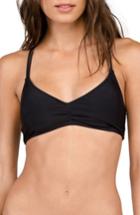 Women's Volcom Simply Solid V-neck Bikini Top - Black
