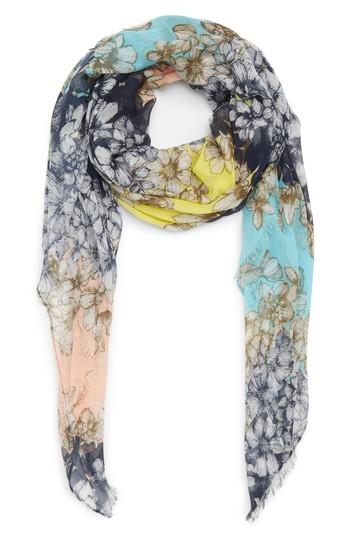 Women's Halogen Print Square Scarf, Size - Blue