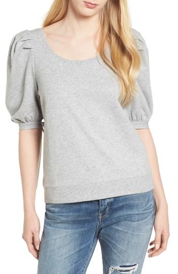 Women's Hinge Puff Sleeve Top, Size - Grey