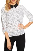 Women's Cece Bow Tie Sleeve Collared Blouse - White