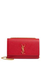 Saint Laurent 'medium Kate' Leather Chain Shoulder Bag - Red