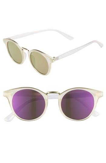 Women's Bp. 47mm Metal Trim Round Sunglasses - Clear/ Blue