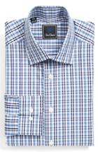 Men's David Donahue Regular Fit Check Dress Shirt 32/33 - Blue